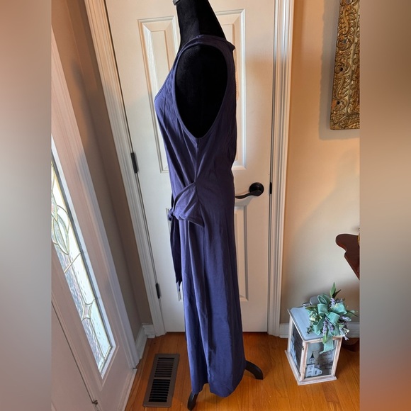 L*Space x Anthropologie Midnight Blue Tie Waist Maxi Dress size medium NWT - Picture 13 of 16